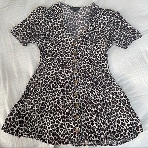 SOMETHING NAVY SHORT CHEETAH PRINT DRESS SIZE MEDIUM